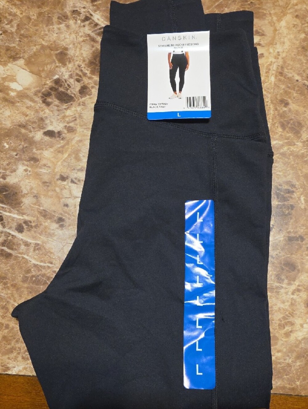 Danskin Black Streamline Pocket Leggings For Women. - Picture 2 of 3